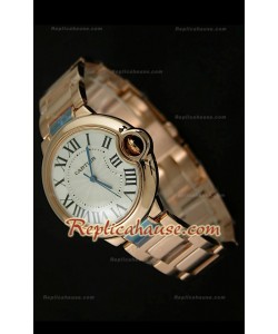 Ballon De Cartier Swiss Replica Montre - Taille Moyenne - Montre Or Rose 38 mm