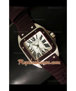 Cartier Santos 100 Swiss Femmes Automatic Montre en Noir - 33 mm
