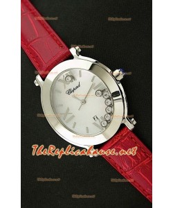Chopard Happy Sport Femmes Montre Japonaise avec Bracelet en Cuir Rouge
