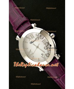 Chopard Happy Sport Femmes Montre Japonaise avec Bracelet en Cuir Violet