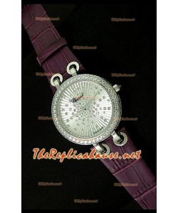 Chopard Xtraveganza Femmes Montre avec Bracelet Violet Boîtier Garnis de Diamants 
