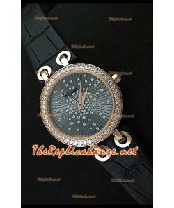 Chopard Xtraveganza Femmes Montre avec Boîtier en Or Rose Garnis de Diamants