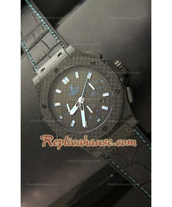 Hublot Big Bang All Carbon Swiss Replica Montre en Bleu