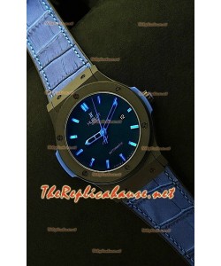 Hublot Big Bang Swiss Montre avec Boîtier de PVD - Bracelet Bleu 44,5 mm