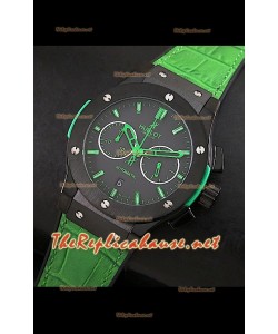 Hublot Classic Fusion Swiss Montre Boîtier PVD Bracelet Vert