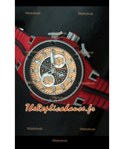 Hublot King Power Edition Ferrari Reproduction Montre Suisse - Bracelet Rouge