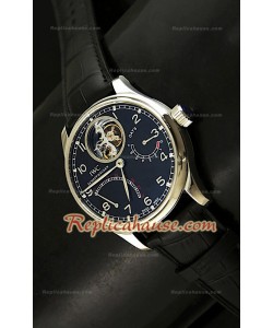 IWC Portuguese 7 Day Genuine Austrian Tourbillon Montre avec Cadran Noir