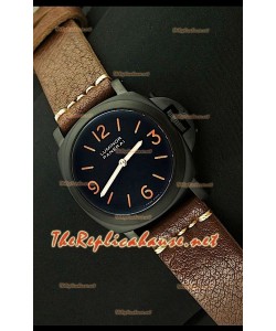 Panerai Luminor Base 44MM Montre Suisse avec Bracelet Brun Foncé
