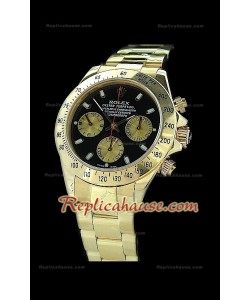 Rolex Daytona Swiss Replica Montre avec Cadran Noir avec Sous Cadrans d'Or
