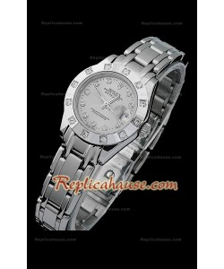 Rolex Datejust Femmes Swiss Replica Montre avec Cadran Gris Index de Diamants