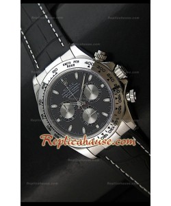 Rolex Daytona Swiss Montre avec Cadran Noir avec Sous Cadrans d'Argent