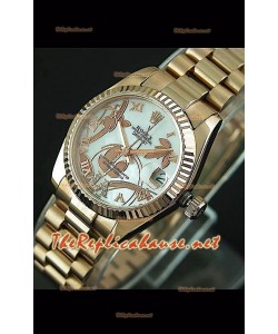 Rolex Datejust Ladies Japanese Montre avec Boîtier en Or Rose - 31 mm