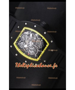 Réplique de montre suisse Richard Mille RM055 Bubba Watson avec index jaunes