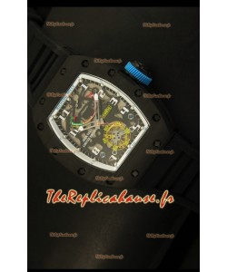 Montre en titane avec lunette en carbone forgé Richard Mille RM036 Jean Todt - Édition toute blanche et bleue