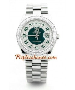Rolex Replique Day Date Diamonds Paved 50th Anniversary Dial Montre