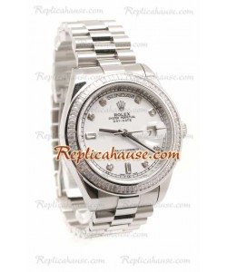 Rolex Replique Day Date Silver Montre Suisse