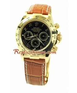 Rolex Replique Daytona 18K d' or Montre with Bracelet en Cuir