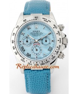 Rolex Replique Daytona Blue Leather Hommes Montre