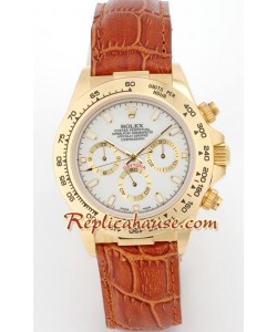 Rolex Replique Daytona 18K d' or Montre with Bracelet en Cuir