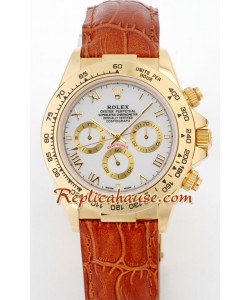 Rolex Replique Daytona 18K d' or Montre with Bracelet en Cuir