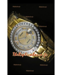 Montre suisse Day Date Rolex avec boîtier or rose