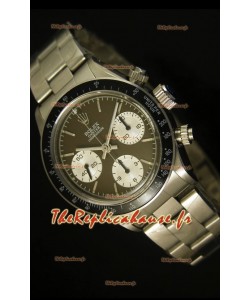 Cosmographe Rolex Daytona 6263 avec cadran couleur café et lunette noire