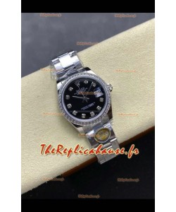 Montre Rolex Super Clone Datejust 31 mm, cadran noir, boîtier en acier, Super Clone