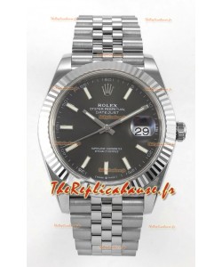 Datejust Super Clone 126334 Cadran gris 41MM MVMNT BALANCIER LIBRE 3235