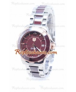 Tag Heuer Formula 1 Quartz Brown Ceramic Rose Gold Bezel with Diamonds Montre