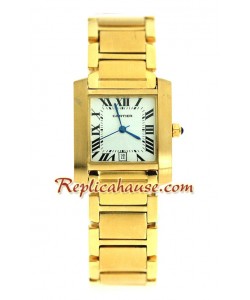 Cartier Tank Francaise - montre Hommes d' or