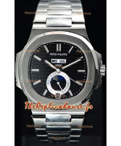 Patek Philippe Nautilus 5726A montre suisse à miroir 1:1 en cadran noir 