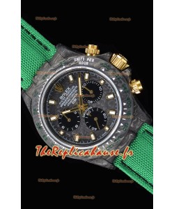 Rolex Daytona DiW montre réplique à miroir 1:1 avec boîtier forgé en carbone et bracelet vert en nylon 