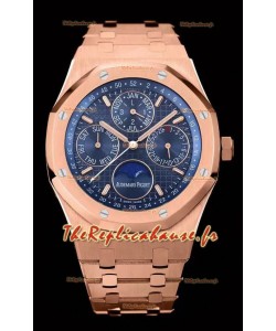 Audemars Piguet Royal Oak Quantième Perpétuel Réplique Suisse 904L Acier et Boîtier Or Rose