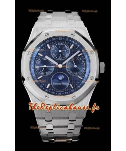 Audemars Piguet Royal Oak Perpetual Calendar Réplique Suisse de la montre en acier avec cadran bleu acier