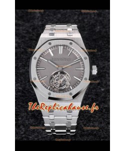 Audemars Piguet Royal Oak Tourbillon 41mm Cadran bleu en boîtier 904L - Cadran gris fumé sablé