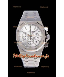 Chronographe Audemars Piguet Royal Oak Cadran blanc 904L Réplique miroir 1:1 en acier