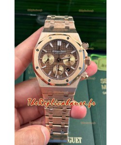 Audemars Piguet Royal Oak Chronograph Réplique 1:1 - Boîtier or rose cadran marron en 41MM