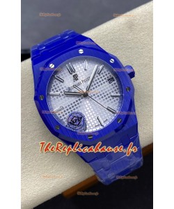 Audemars Piguet Royal Oak 15500 Boîtier céramique bleu Super Clone Réplique Montre Cadran acier
