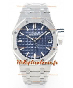 Audemars Piguet Royal Oak 15500 41MM Acier 904L Cadran bleu Super Clone Réplique Montres 