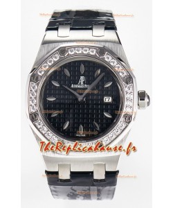 Audemars Piguet Royal Oak 33MM en acier 904L Quartz Cadran noir Montre Suisse Réplique