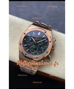 Audemars Piguet Royal Oak 50e Anniversaire Super Clone - Boîtier Or Rose - Cadran Vert - 41MM