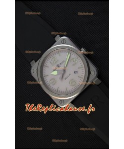 Montre Bell & Ross BR03-92 Suisse Cadran gris Bracelet en caoutchouc Réplique à l’identique 1:1