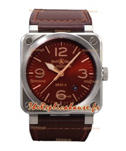 Bell and Ross BR03 - édition patrimoine doré en acier 904L Réplique Montre Suisse 