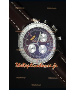 Montre Replica Suisse Miroir 1:1 en Acier Inoxydable avec un Cadran Marron Navitimer Breitling 01