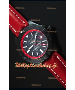 Montre Replica Suisse avec un Cadran en Carbone et un Chronomètre GMT Breitling dans un Boitier en PVD