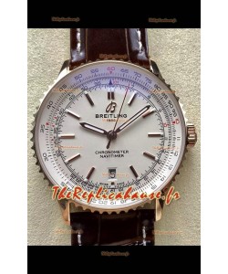 Breitling Navitimer 1 Réplique Montre Suisse Automatique - Cadran Blanc - Boîtier Or Rose