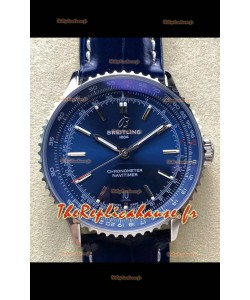 Breitling Navitimer 1 Réplique Montre Suisse Automatique en Cadran Bleu - Bracelet Cuir