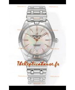 Breitling Chronomat 36MM Acier inoxydable Boîtier 1:1 Miroir Réplique Montre Cadran Perle