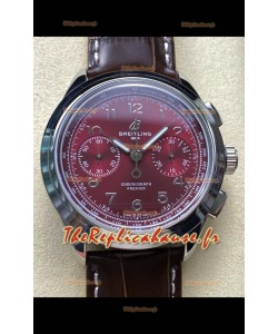 Breitling Premier B01 Chronographe 42 Edition Boîtier Acier Cadran Marron - Réplique Miroir 1:1