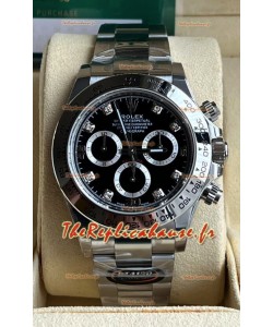 Cosmographe Rolex Daytona 116509 Mouvement Cal.4130 à cadran noir - Montre en acier 904L